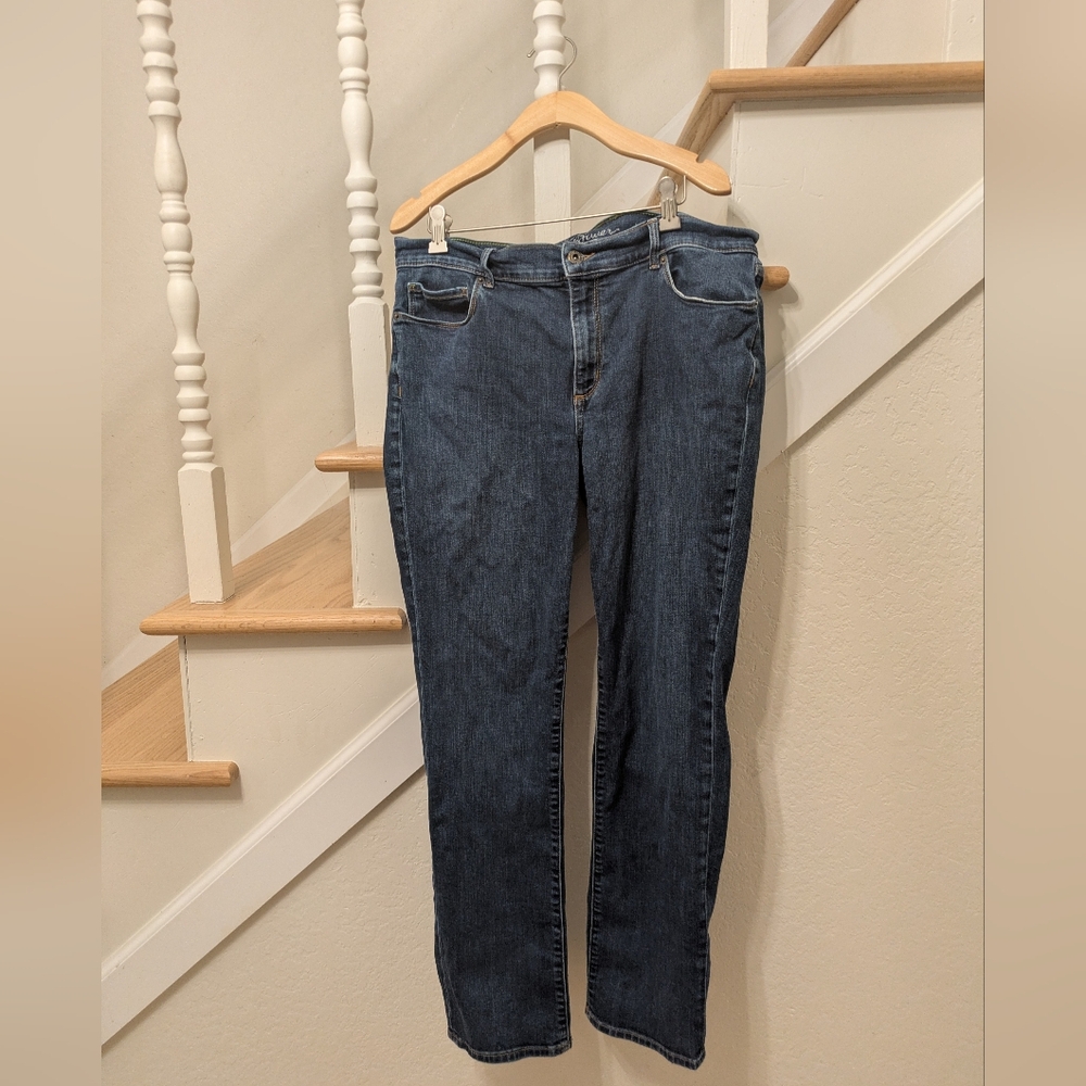 Eddie Bauer - Women's Blue Jeans - Straight-Leg - Size 14